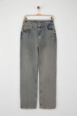 Mavi Normal Bel Vintage Y?kama Efektli Yeni Straight Jeans TWOAW26JE00064 - Trendyolmilla фото 5