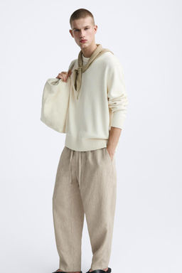 ZARA %100 KETEN ELAST?K BELL? PANTOLON  фото 28