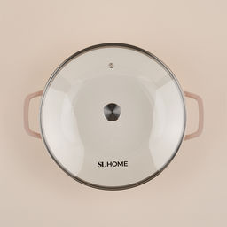 Сковорода-Вок SL Home, 3.1 л, d=31 см, h=8.5 см, с эмалированным покрытием, индукция, чугун, бежевая