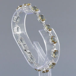 Султанит, браслет Мадлен, покрытие родий, длина 17см - Agat77 фото 2