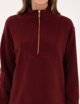 Vi_ne Comfort Fit Fermuarl_ Polar Sweatshirt