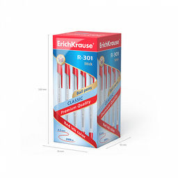 Цена за 24 шт. Набор из 4 ручек шариковых ErichKrause R-301 Stick Classic 1.0, цвет чернил: синий, черный, красный, зеленый (в пакете)
