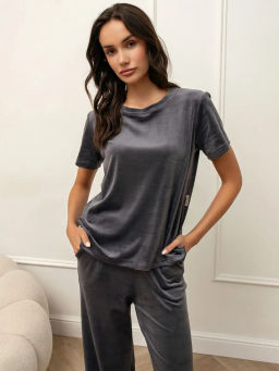 Костюм женский Кэт-1 Велюр Графит М-274К MODAMICA