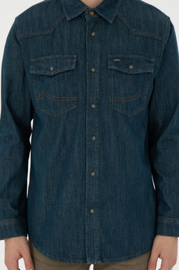 Мужская зеленая джинсовая рубашка Неожиданная скидка в корзине - U.s. polo assn фото 6