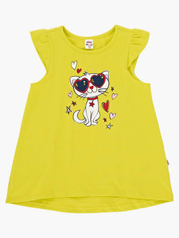 Футболка с принтом для девочки UD 1745 желтый - Mini maxi фото 4