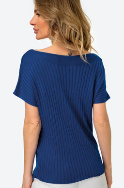 Женский джемпер с коротким рукавом в рубчик Happy Fox  фото 10