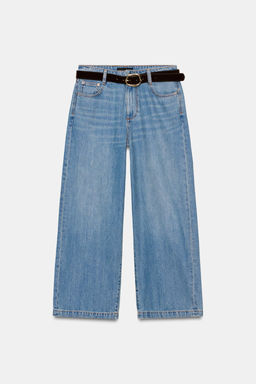 Z.08 BELTED WIDE-LEG CROPPED JEANS - Zara фото 6