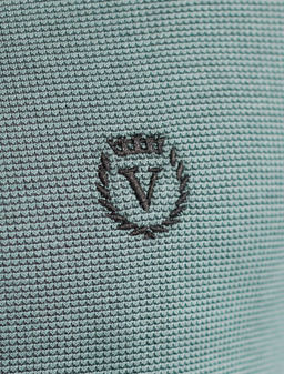 Лонгслив из фактурного трикотажа с плетеным воротником поло с застежкой на пуговицы - Vilatte фото 4