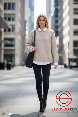 Свитер вязаный однотонный