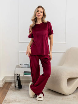 Костюм женский Кэт-1 Велюр Марсала М-274К MODAMICA