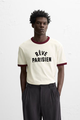 T-SHIRT WITH CONTRASTING RIBBED TRIMS - Zara фото 2