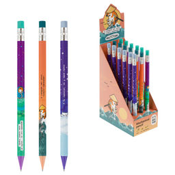 Цена за 3 шт. Карандаш автомат. MESHU "Pixel" 0.7мм (MS_67222) с ластиком, корпус с рисунком ассорти.