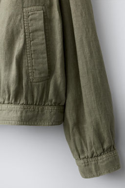 CAZADORA 100% LINO / Khaki - Zara фото 4