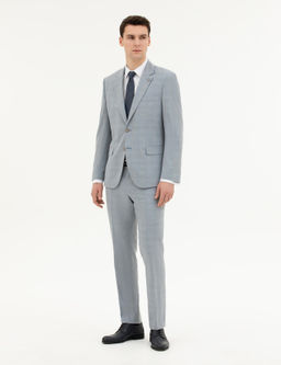 A__k Mavi Slim Fit Tak_m Elbise