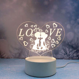 Светильник ночник "3D-Поцелуй" на пластиковой подставке, с включателем USB