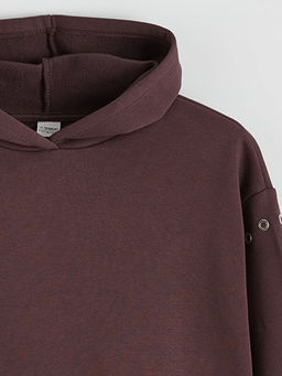 Kap??onlu K?z ?ocuk Kal?n Sweatshirt