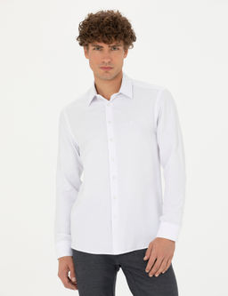 Beyaz Slim Fit Uzun Kollu G_mlek