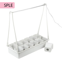 ULT-P34N-10W/SPLE IP65 WHITE 12 Набор Минисад, светильник для растений светодиодный с подставкой. Спектр для фотосинтеза. 12 кашпо в/к, белые. TM ФитоЛето