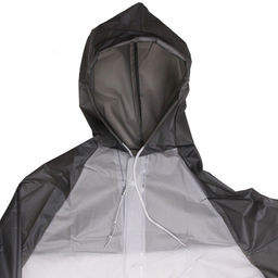 Дождевик-плащ "Уральский" с капюшоном и завязками, на кнопках, увеличенный 140 Мкрн 115*65см бело-серый ДоброСад