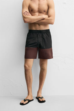 COLOUR BLOCK LONG SWIMMING TRUNKS - Zara фото 2