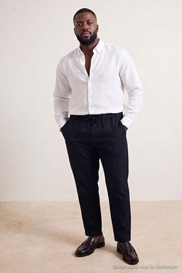 B_y_k Beden Lacivert Regular Fit Beli Yar_m Lastikli Esnek Kuma_ Pantolon TMNSS26AR00007