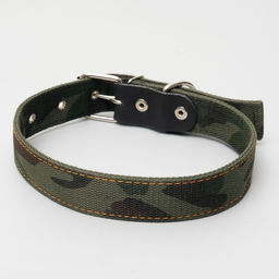 Ошейник брезентовый двухслойный Камуфляж, 72 х 3,5 см, ОШ 45-60 см - Пижон фото 4