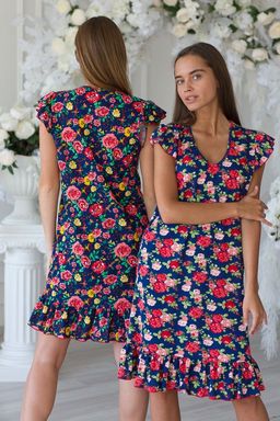Платье женское из кулирки Элиза красные розы - Амадэль фото 10