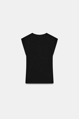 CAMISETA CON ALGOD?N / Negro - Zara фото 5