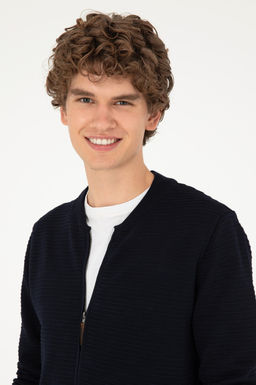 Мужской темно-синий трикотажный кардиган - U.s. polo assn фото 2