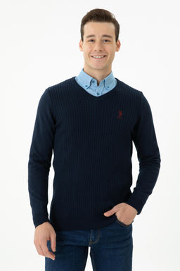 Мужской темно-синий базовый свитер Неожиданная скидка в корзине - U.s. polo assn фото 8