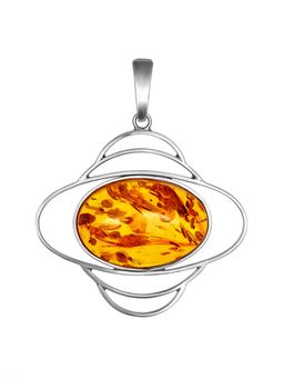 Кулон из натурального искрящегося янтаря