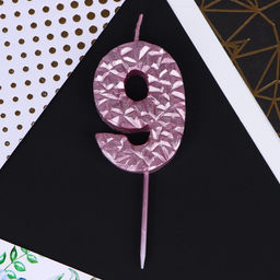 Свеча в торт 9, розовая - Страна карнавалия фото 3