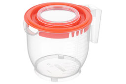 Ёмкость для миксера (блендера) 2,2 л 22,5*17*16 см с крышкой, прозрачная/коралловая (459)