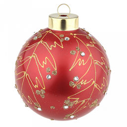 Елочная игрушка шар стеклянная д9,5см, зеркально-красный, ручная художественная роспись, подарочная упаковка (Россия) - Домашняя мода фото 3