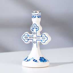 Подсвечник крестик Гжель, керамика - Simaland фото 2
