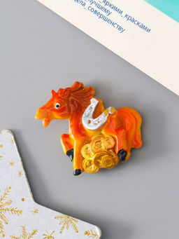 Цена за 5 шт. Магнит на холодильник Коняшка с монетами и подковой, полистоун, 3.5?4 см, МИКС - Simaland фото 3