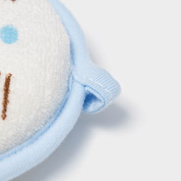 Мочалка детская для купания Доляна «Мышонок», d=11.5 см, голубая