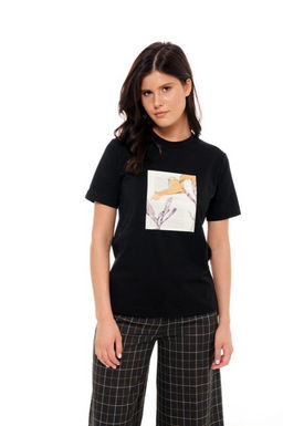 Хлопковая футболка Dolores с принтом Newspapper (Цвет: Черный Love to Love) - Morozov Amavie фото 7