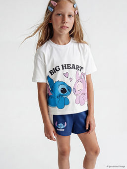 Футболка Stitch и Angel с принтом для девочек