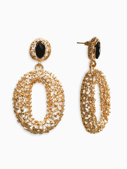 Серьги ассорти «Море», овал, чёрные в золоте