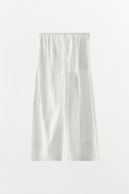 PANTAL?N ALGOD?N 100% PUNTILLA / Blanco - Zara фото 4