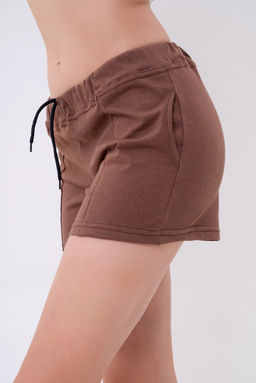 Шорты женские из кулирки Молодежные коричневый - Амадэль фото 4