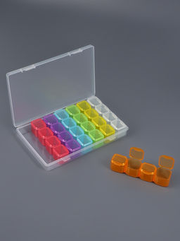 Органайзер для хранения мелочей, 28 ячеек, 17.5×10.5×2.5 см, разноцветный