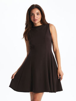 Bisiklet Yaka Peplum Mini Elbise