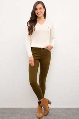 Женский базовый свитер цвета экрю Неожиданная скидка в корзине - U.s. polo assn фото 4