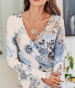 Пуловер, голубой-экрю - Ashley brooke фото 5