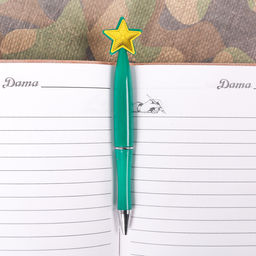 Ручка шариковая, синяя паста, пластиковая со звездой С 23 Февраля - Artfox фото 2