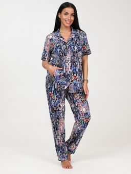 7 ПИЖАМНЫЙ ЖЕНСКИЙ КОСТЮМ (брюки) (Фиолетовый (змея))