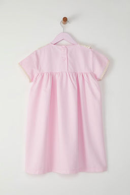 Pembe K?z Cocuk Pamuklu Brode Detayl? K?sa Kol Mini Orme Elbise TKDSS25EL00020 - Trendyolmilla фото 3