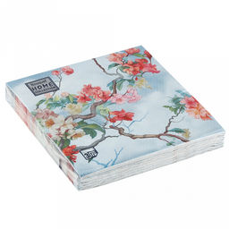 Салфетки бумажные Bouquet Home Collection Classic 33х33см, 3-х слойные, 20 штук в упаковке, 100% целлюлоза, Весеннее цветение (Россия)